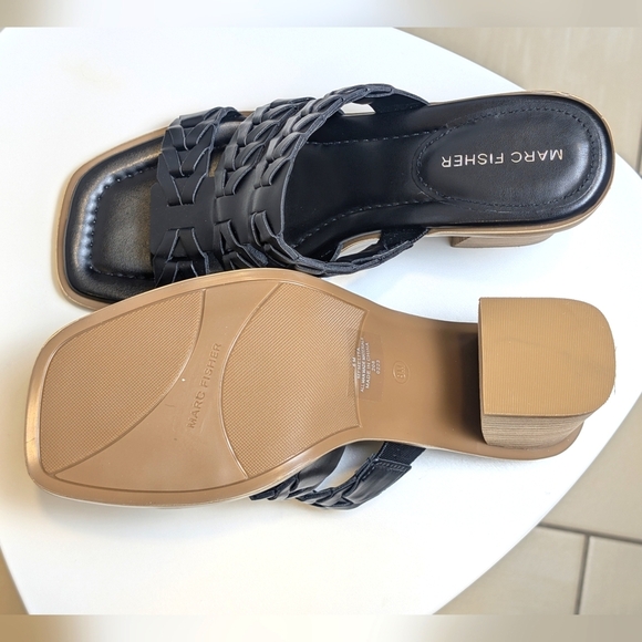 Marc Fisher Black Strappy Block Heel Sandals Size 8 NWOT - Picture 8 of 8